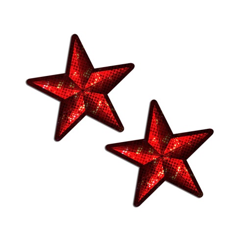 Pastease Nautical Star: Diamond Thom Red Disco Sailor Star Nipple Pasties - Fun and Flirty