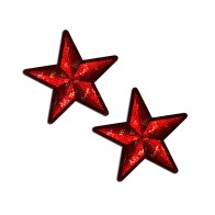 Pastease Nautical Star: Diamond Thom Red Disco Sailor Star Nipple Pasties - Fun and Flirty