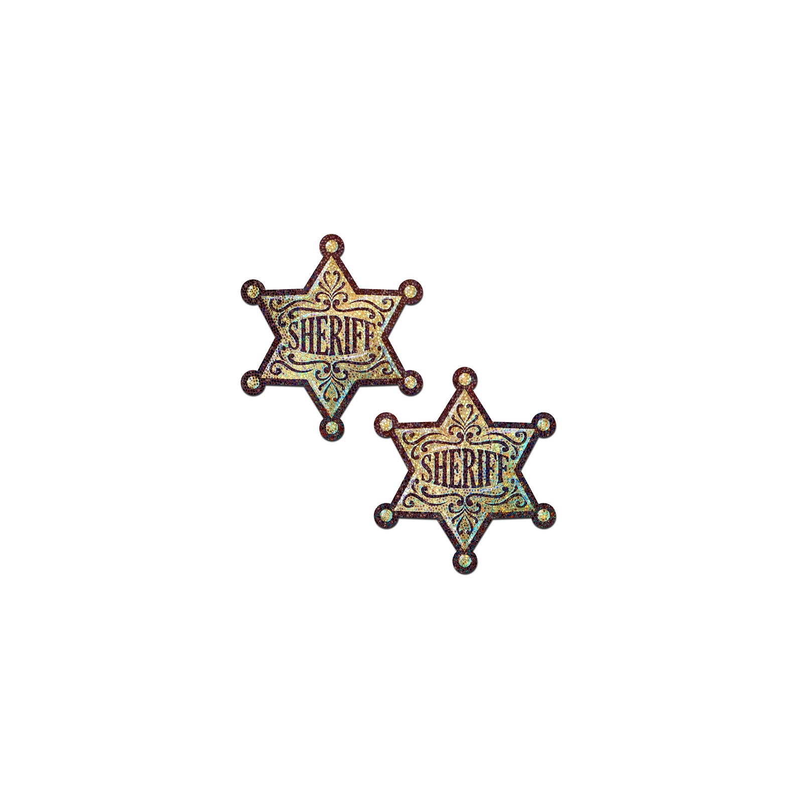 Pastease Glittering Golden Sheriff's Badge Nipple Pasties