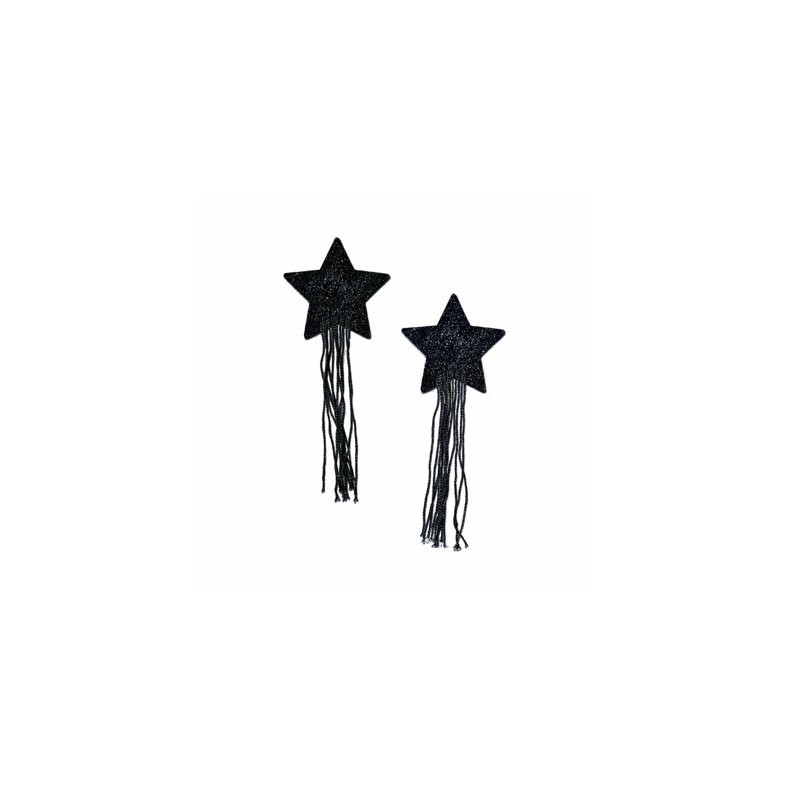 Black Sparkle Star Pasties with Fringes for Daring Outfits