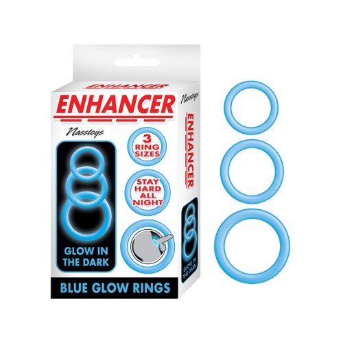 Set de 3 Anillos Azules Brillantes Enhancer