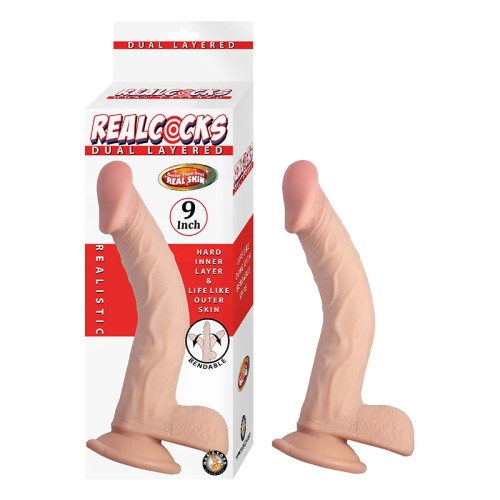 Dildo Realcocks de Doble Capa de 9 Pulgadas Beige