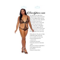 Barely Bare Strappy Bikini Teddy - Plus Size Lingerie