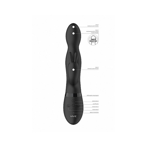 Vibrador Conejo Rotatorio 360° VIVE NIVA en Negro