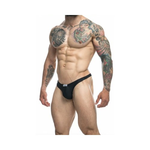 MaleBasics JUSTIN + SIMON Tanga Clásico Negro 2XL - Ajuste Cómodo