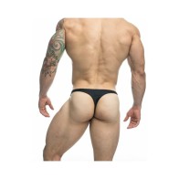 MaleBasics JUSTIN + SIMON Classic Tanga Black 2XL - Comfortable Fit