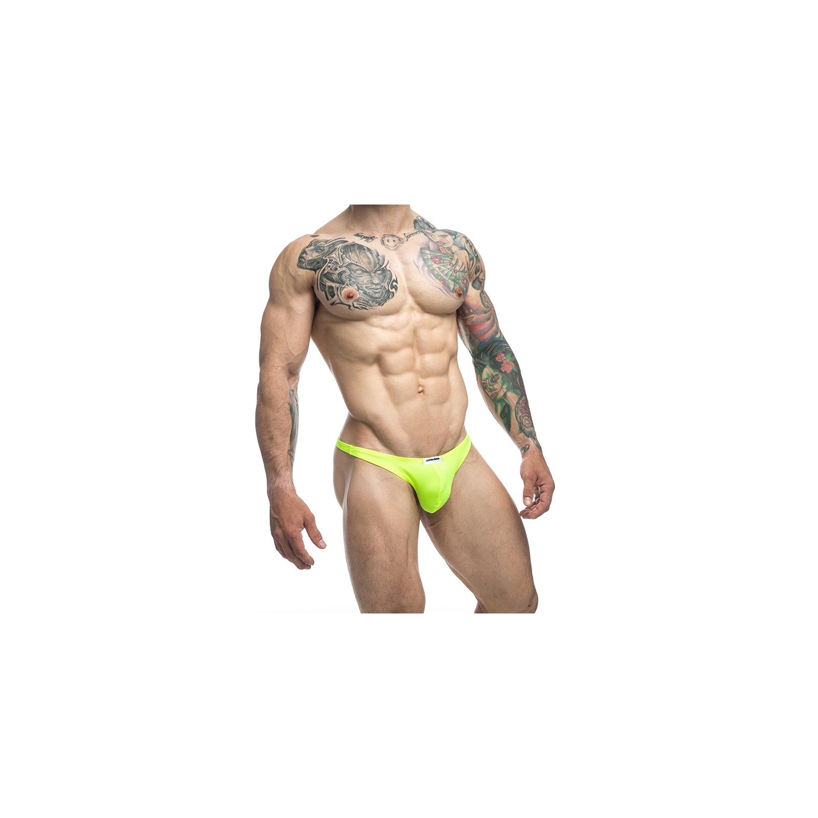 Tanga Clásico MaleBasics JUSTIN + SIMON Verde Neón | Ropa Interior Elegante