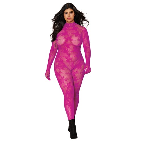 Dreamgirl Gloved Lace Bodystocking With Keyhole Back