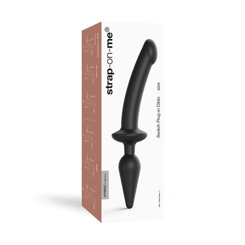 Dildo y Plug Dual-Ended Switch Plug-In de la Colección Hybrid Strap-On-Me Negro S