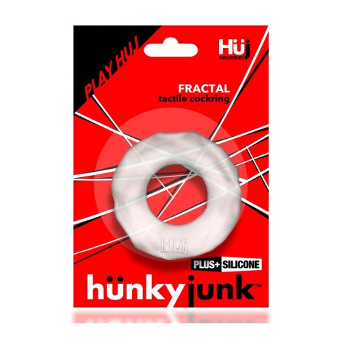 Hunkyjunk Fractal Tactile Cockring - Clear Ice for Comfort