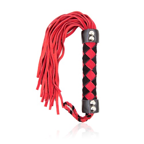 Ple'sur Leather Flogger Red for Sensual Impact Play