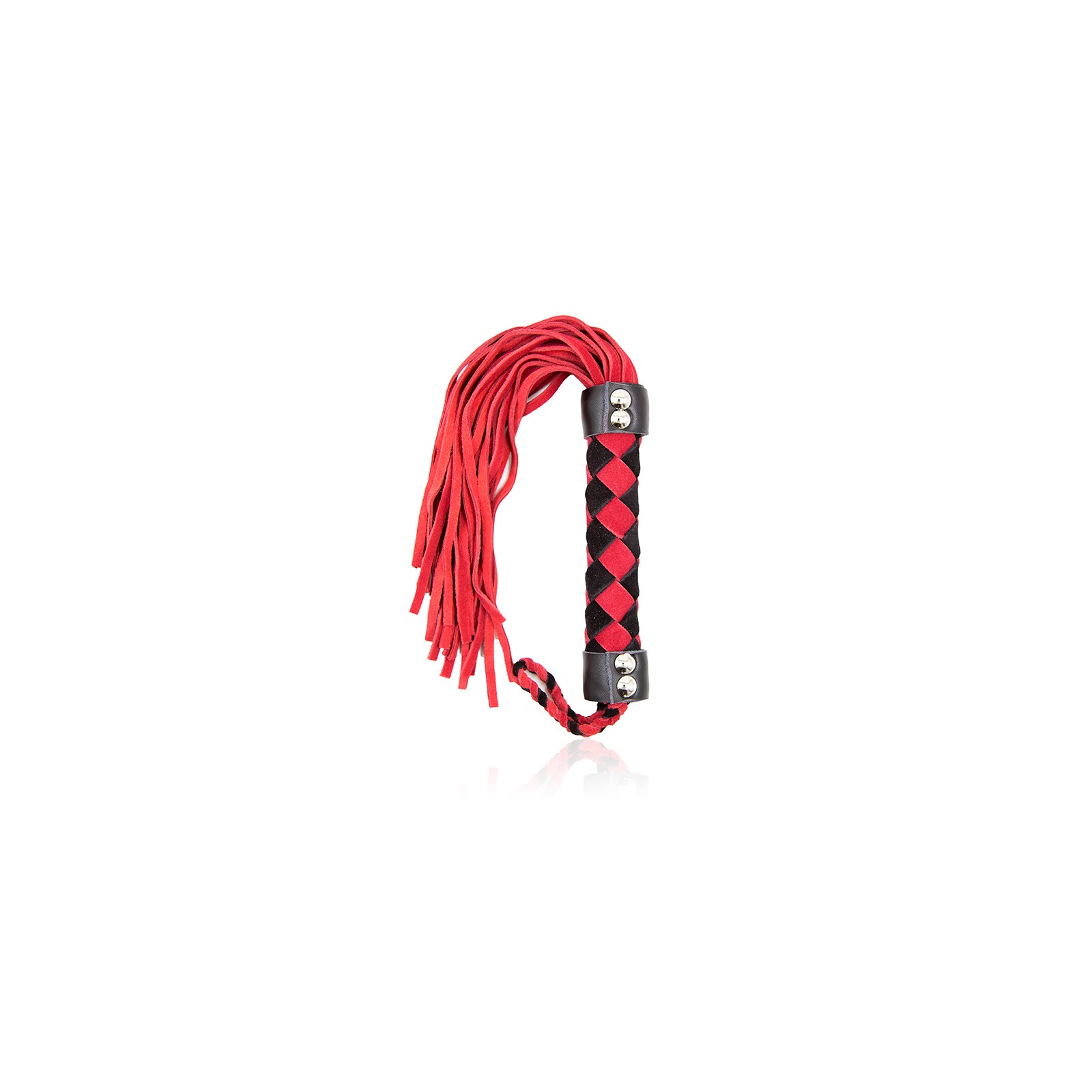 Ple'sur Leather Flogger Red for Sensual Impact Play