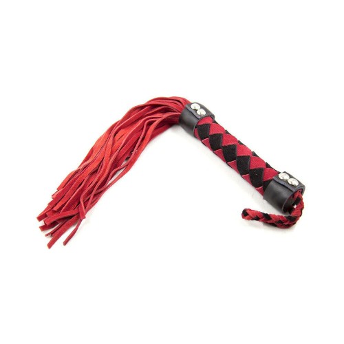 Ple'sur Leather Flogger Red for Sensual Impact Play