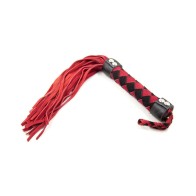 Flogger de Cuero Ple'sur Rojo para Juegos Sensuales de Impacto