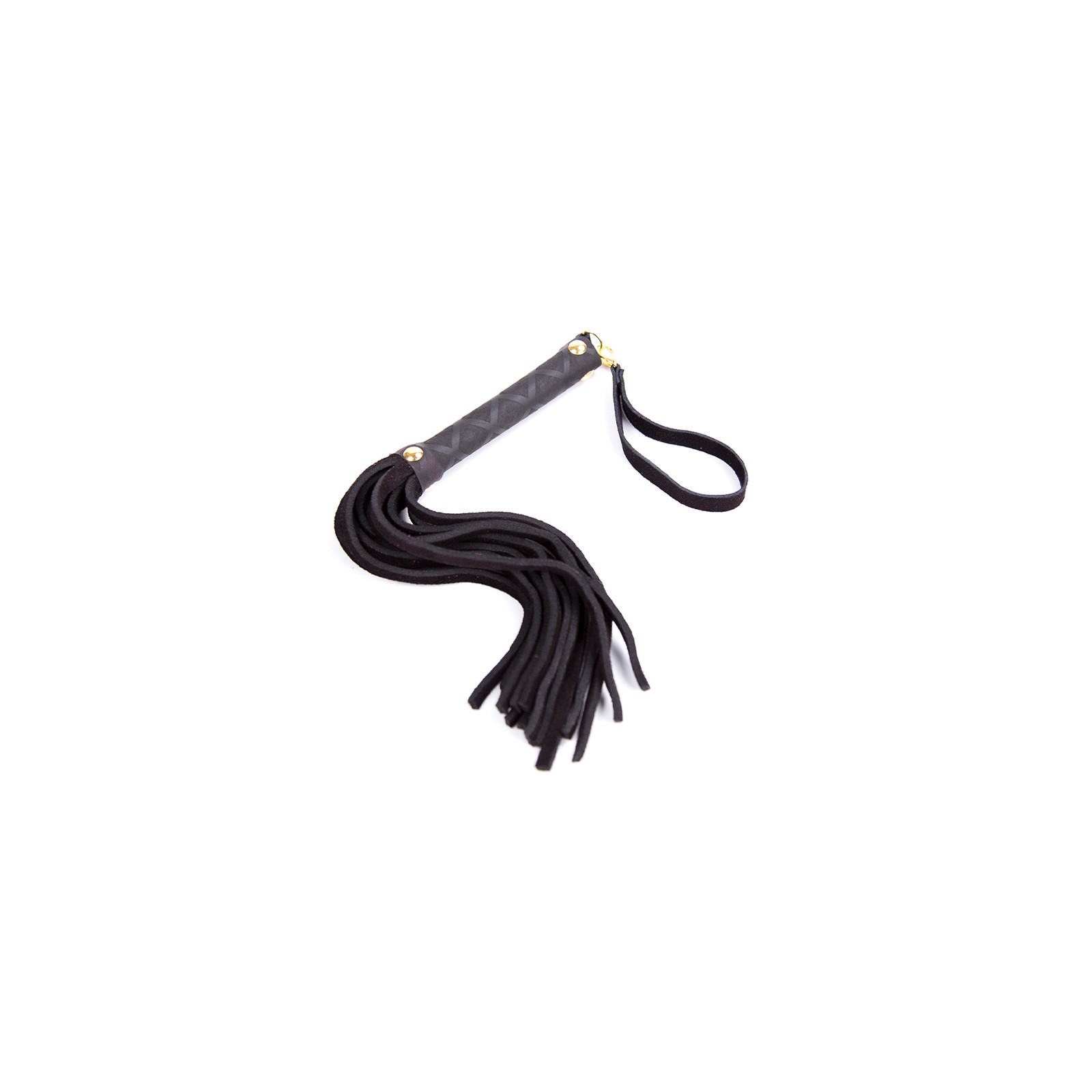 Ple'sur 11 in. Mini Leather Flogger Black