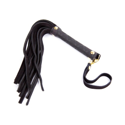 Ple'sur 11 in. Mini Leather Flogger Black