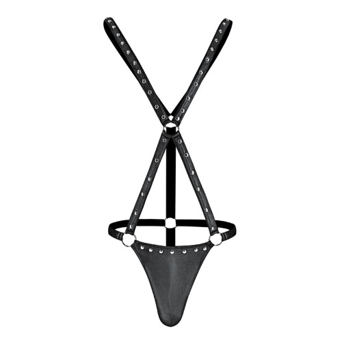 Male Power Fetish Warrior Criss-Cross Body Harness Black L/XL