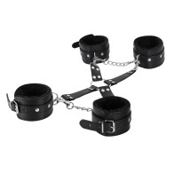 Male Power All 4's Fuzzy Cuff Set - Black