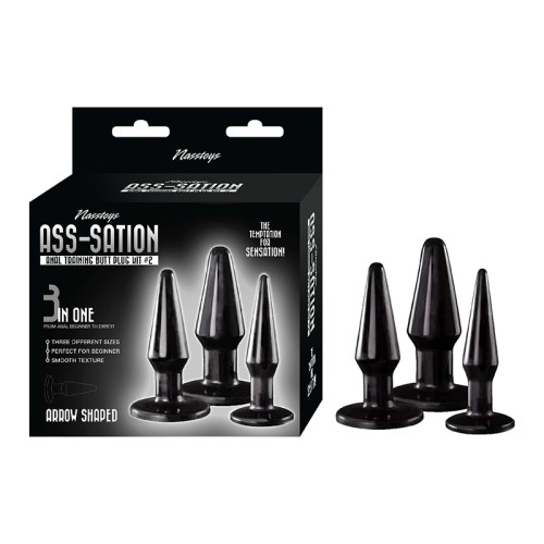 Ass-Sation Anal Training Butt Plug Kit #2 Black