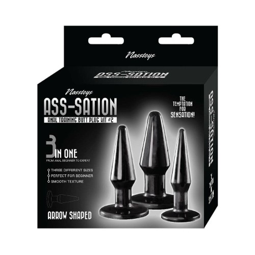 Ass-Sation Anal Training Butt Plug Kit #2 Black