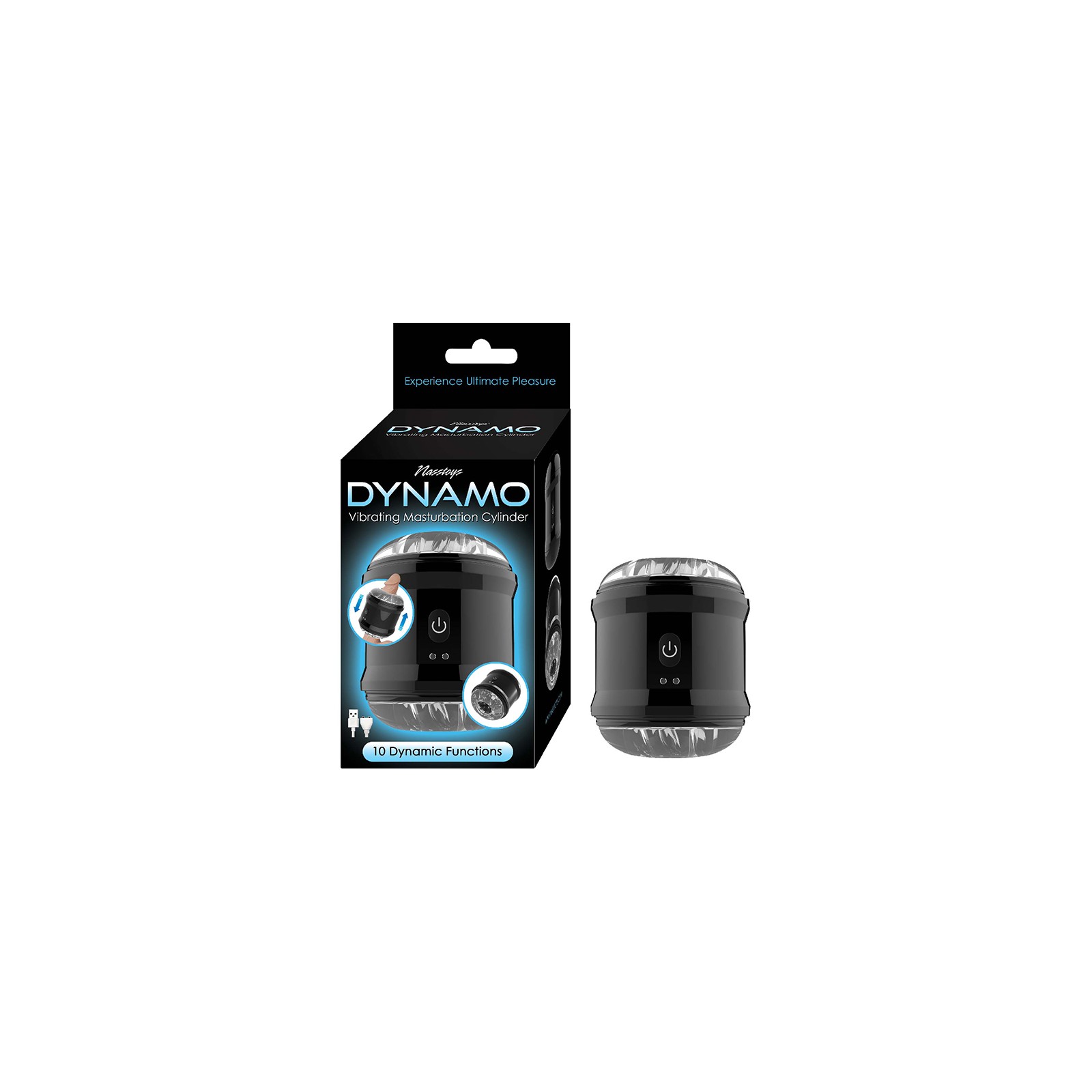 Nasstoys Dynamo Rechargeable Vibrating Masturbator Cylinder Black