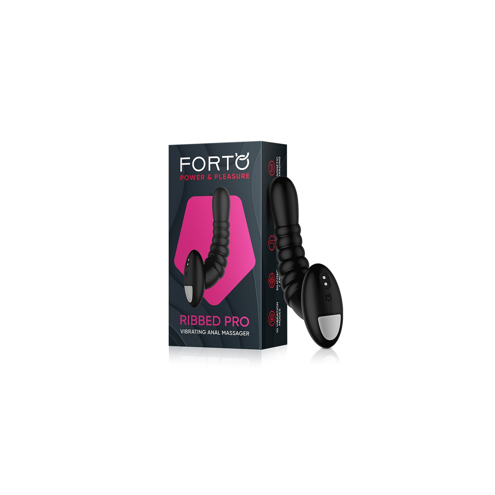 Forto Ribbed Pro Silicone Vibrating Anal Massager