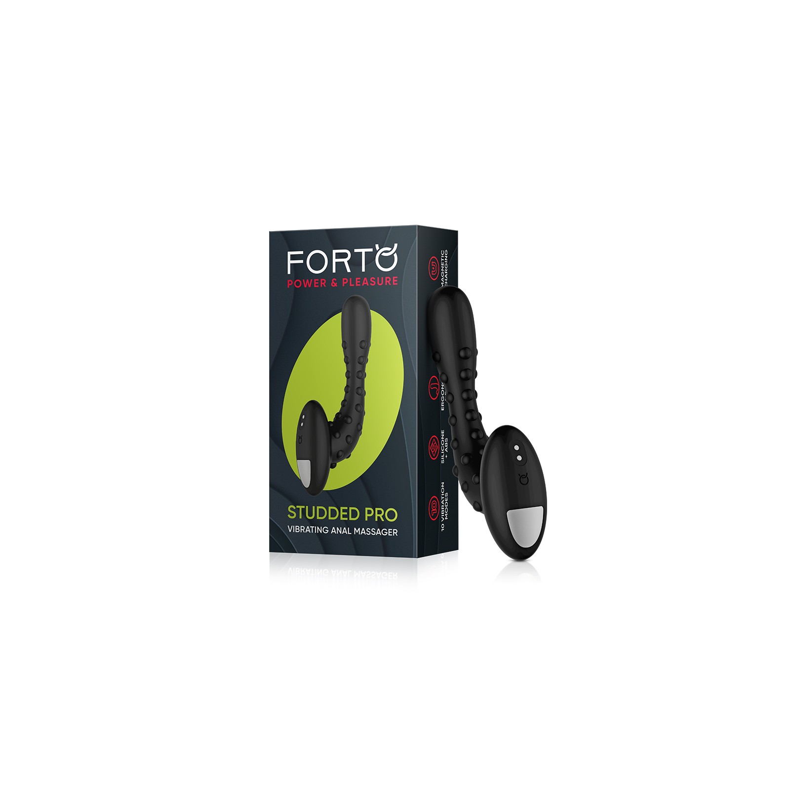 Forto Studded Pro Rechargeable Silicone Vibrating Anal Massager