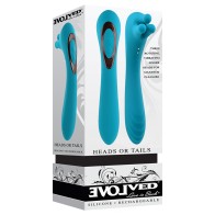 Evolved Heads or Tails Rechargeable Silicone Vibrator