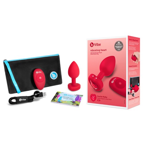 b-Vibe Heart Anal Plug with Vibration for Couples Play