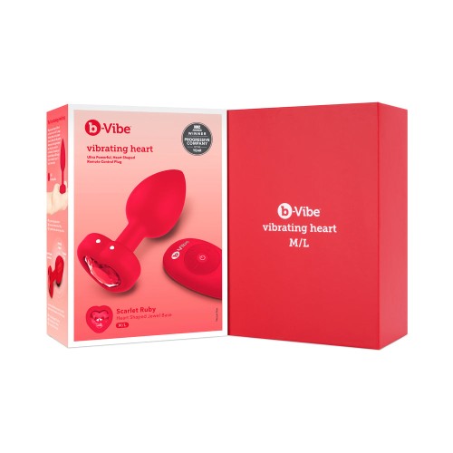 b-Vibe Heart Anal Plug with Vibration for Couples Play