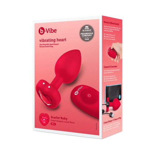 b-Vibe Heart Anal Plug with Vibration for Couples Play