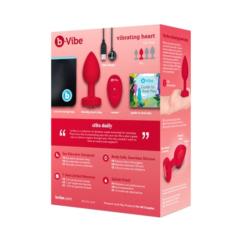 b-Vibe Heart Anal Plug with Vibration for Couples Play