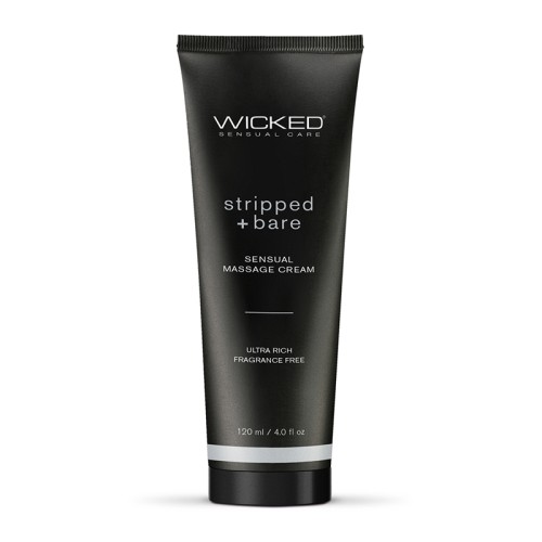 Wicked Stripped+Bare Crema de Masaje Sin Aroma 4 oz