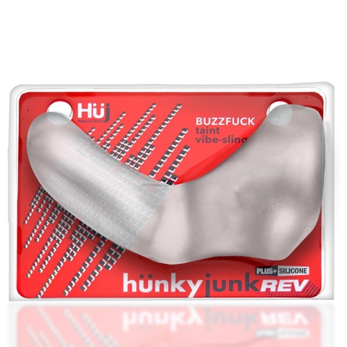 Hunkyjunk Buzzfuck Sling con Vibrador de Taint Transparente