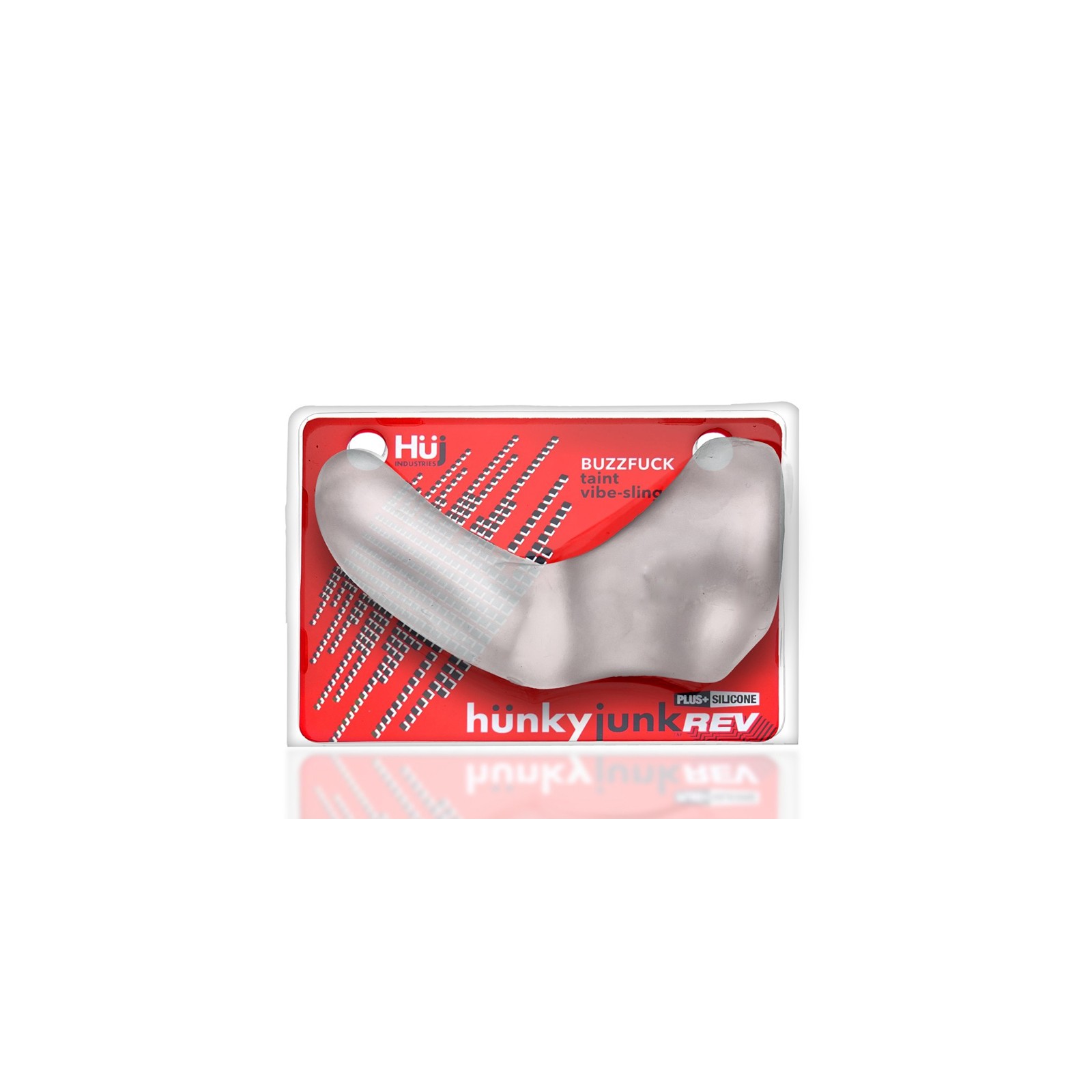 Hunkyjunk Buzzfuck Sling with Taint Vibrator Clear Ice