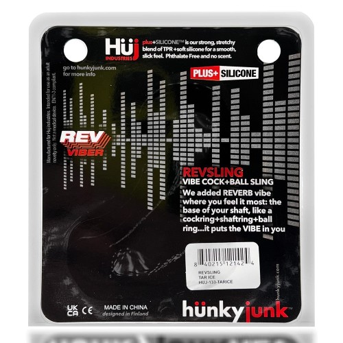 Hunkyjunk Revsling - Sling para Pene y Testículos con Vibrador Tar Ice