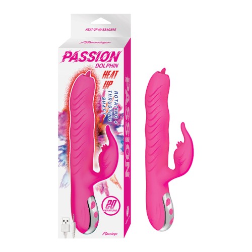 Estimulador Doble Passion Dolphin Calentador Rosa