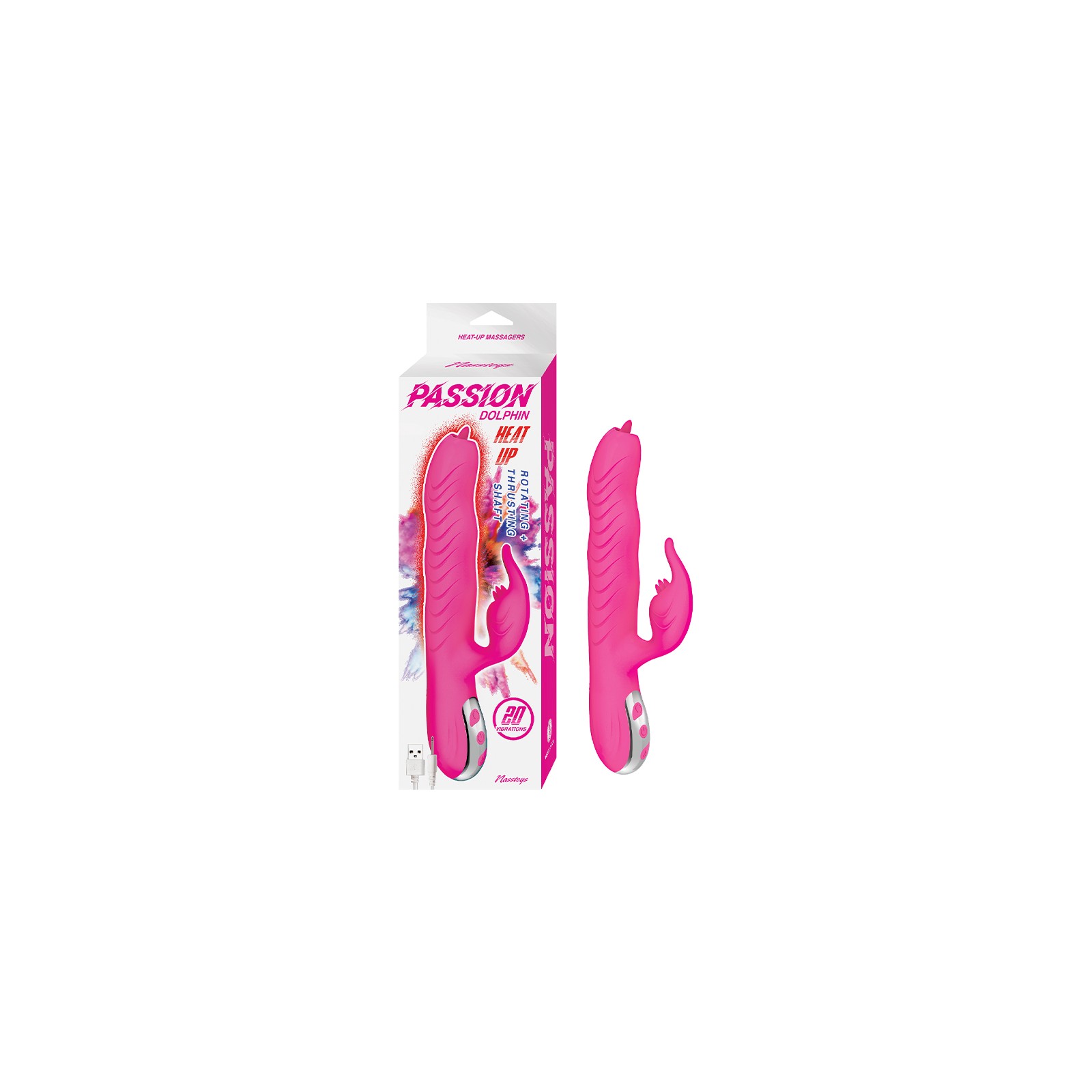 Estimulador Doble Passion Dolphin Calentador Rosa