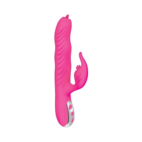 Estimulador Doble Passion Dolphin Calentador Rosa