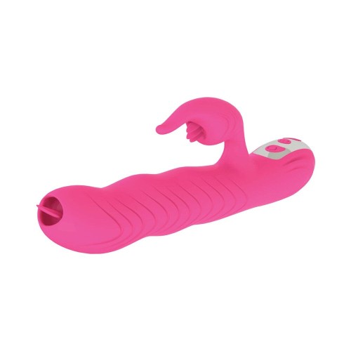 Estimulador Doble Passion Dolphin Calentador Rosa