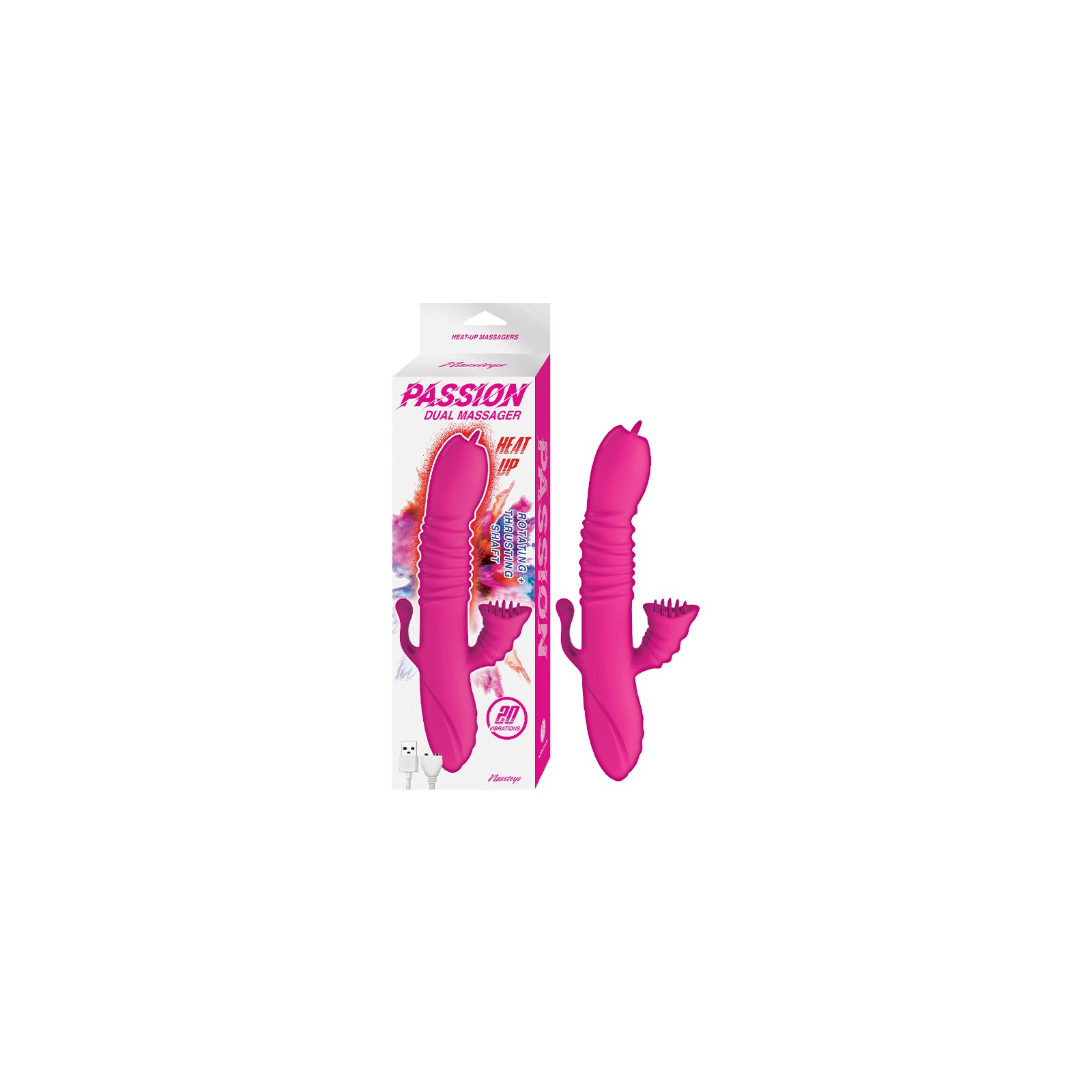 Passion Dual Massager Heat Up Dual Stimulator Pink