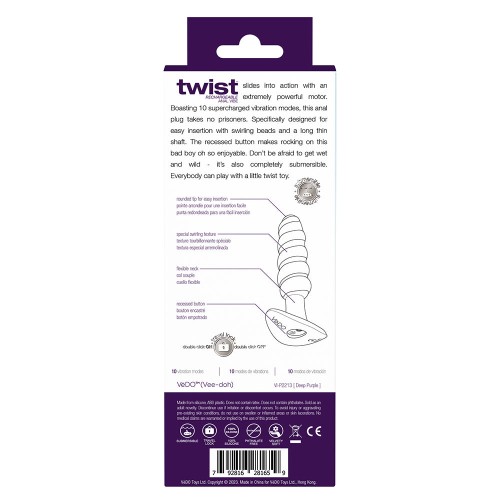 Plug Anal Vibrante VeDO Twist para Sensaciones