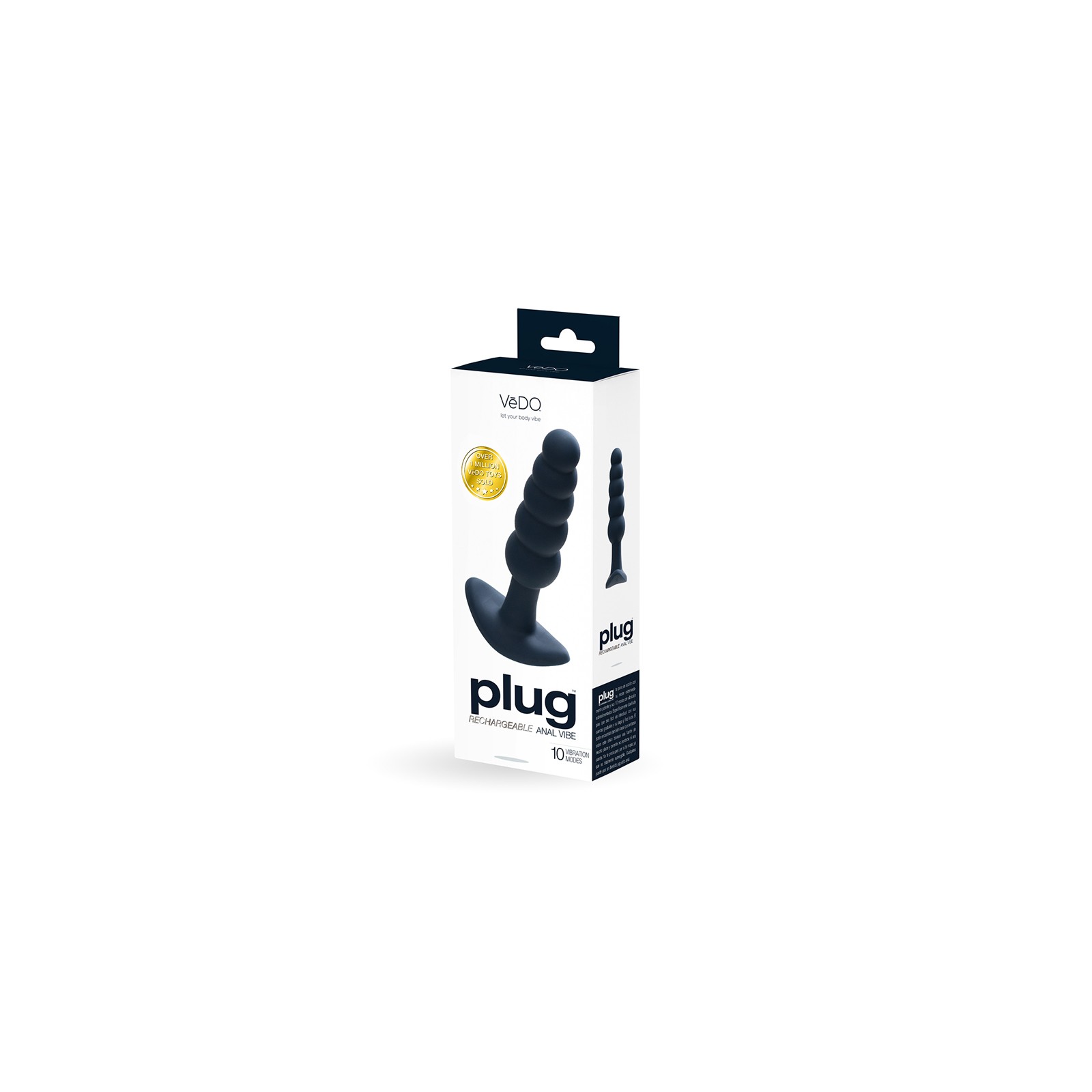 Plug Anal Vibrante Recargable VeDO - Diversión Definitiva