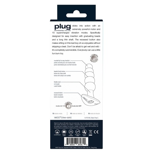 Plug Anal Vibrante Recargable VeDO - Diversión Definitiva