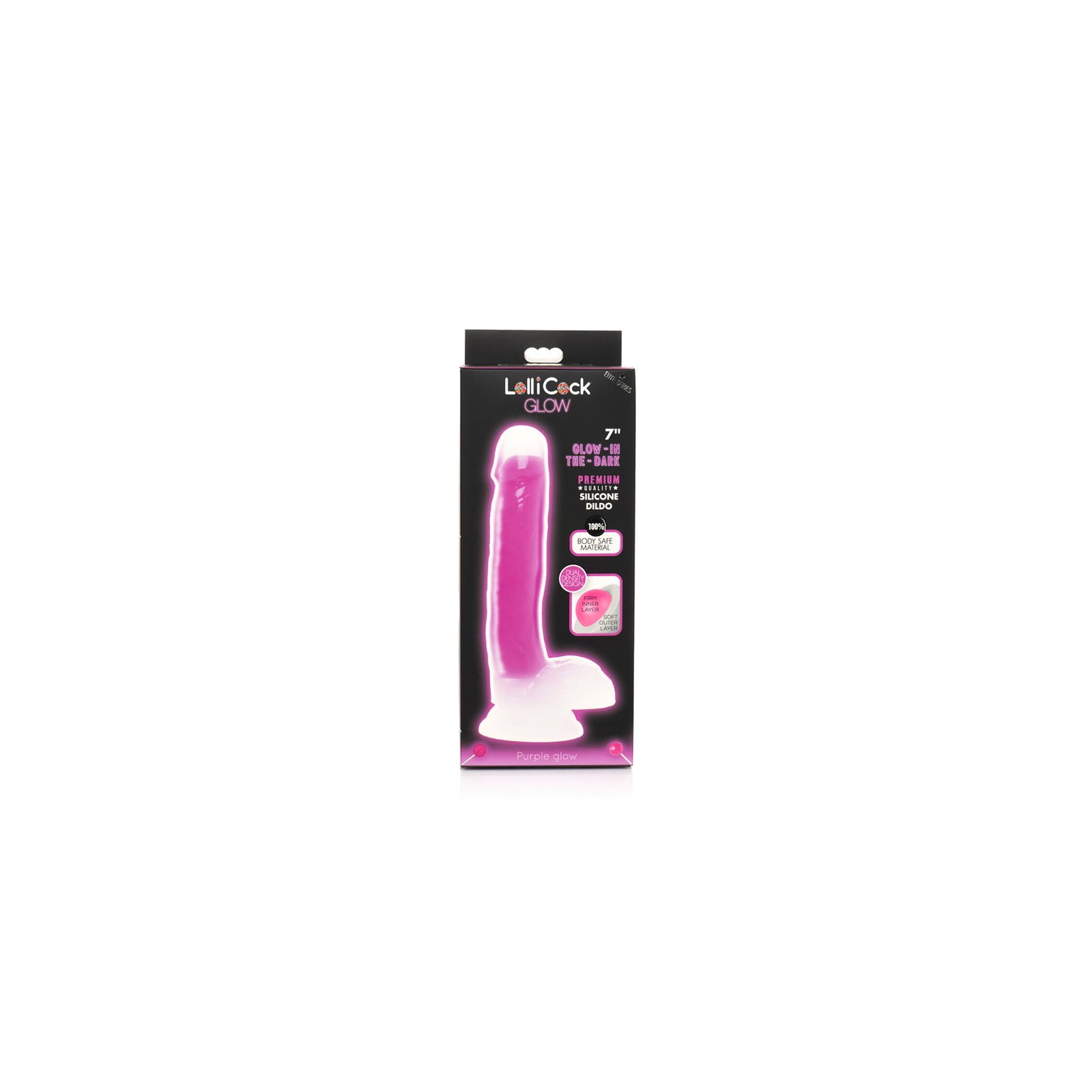 Lollicock Glow-in-the-Dark Silicone Dildo 7 in.