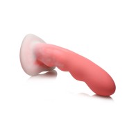 Dildo de Silicona Ondulada de 8 in. Rosa/Blanco