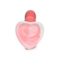 Dildo de Silicona Ondulada de 8 in. Rosa/Blanco