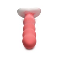 Dildo de Silicona Ondulada de 8 in. Rosa/Blanco