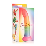 Dildo Fálico de Silicona de 6.5 in. Arcoíris Simply Sweet