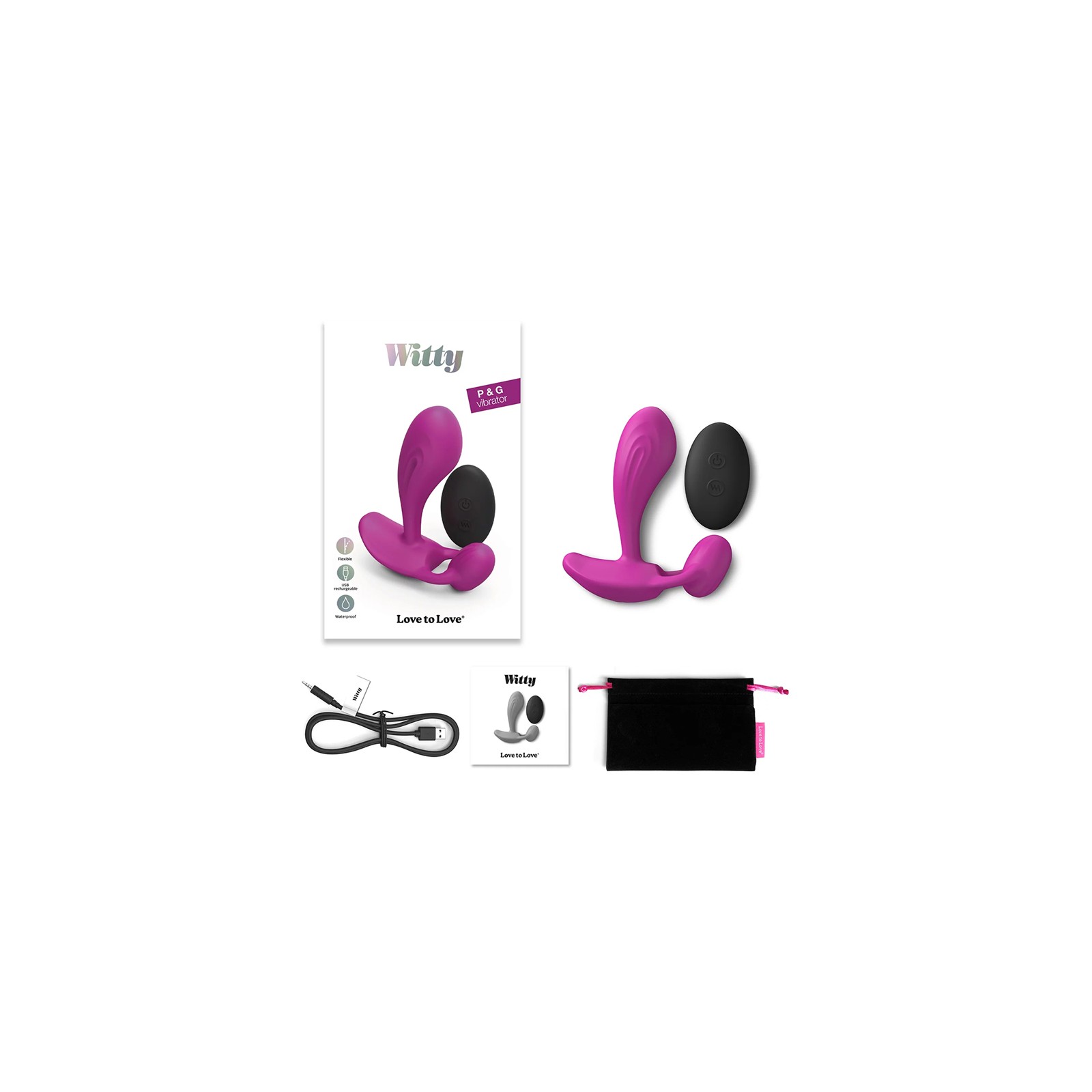 Vibrador Recargable Witty Control Remoto Silicona P & G